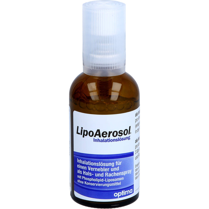 LipoAerosol Inhalationslösung und Rachenspray, zur Befeuchtung und Unterstützung des natürlichen Feuchtigkeitsfilmes der oberen und unteren Atemwege, ohne Konservierungsmitte, 45 ml Solution