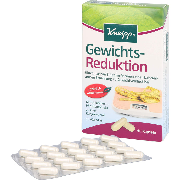 Kneipp Gewichts-Reduktion Kapseln mit Konjak-Glucomannan, 40 St. Kapseln