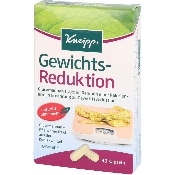 Kneipp Gewichts-Reduktion Kapseln mit Konjak-Glucomannan, 40 pc Capsules