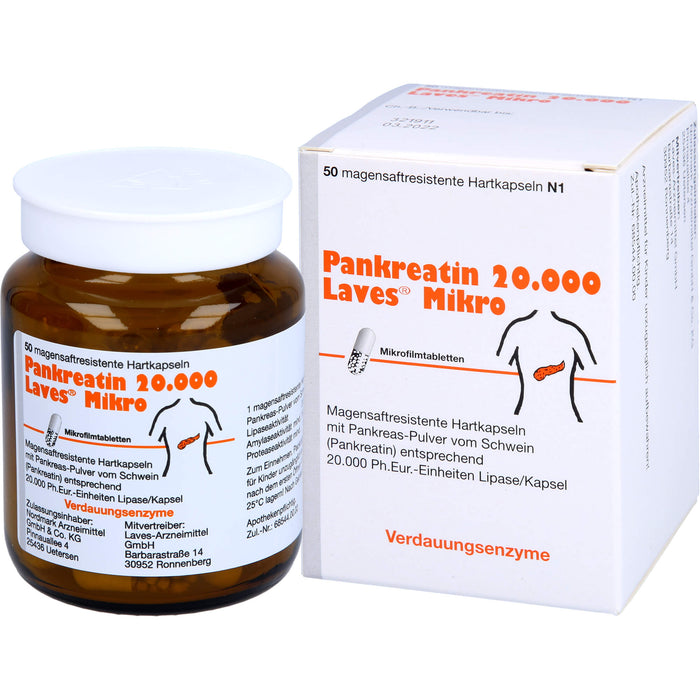 Pankreatin 20.000 Laves Mikro, Magensaftresistente Hartkapseln, 50 St KMR