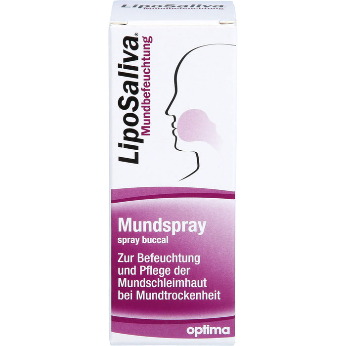 LipoSaliva Mundbefeuchtung,  Mundspray zur Befeuchtung und Pflege der Mundschleimhaut bei Mundtrockenheit, 50 ml Lösung