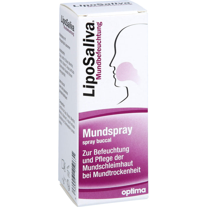 LipoSaliva Mundbefeuchtung,  Mundspray zur Befeuchtung und Pflege der Mundschleimhaut bei Mundtrockenheit, 50 ml Lösung