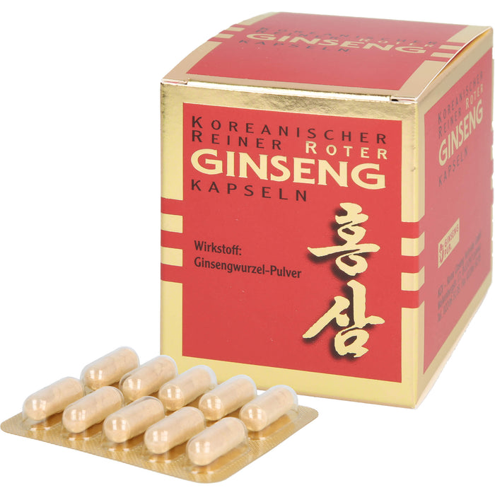 Koreanischer Reiner Roter Ginseng Wurzelpulver 300 mg Kapseln, 100 pcs. Capsules