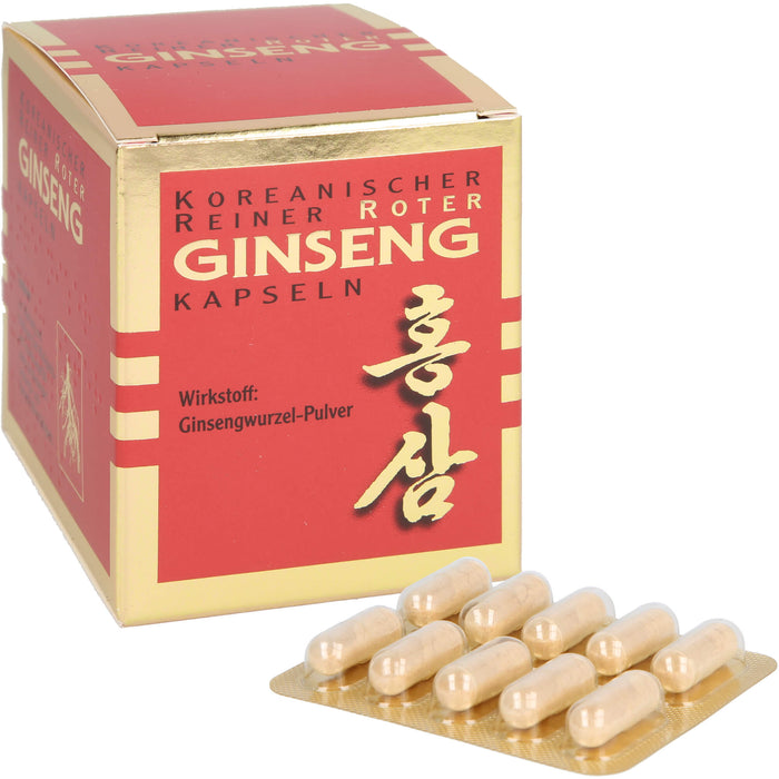 Koreanischer Reiner Roter Ginseng Wurzelpulver 300 mg Kapseln, 100 pcs. Capsules