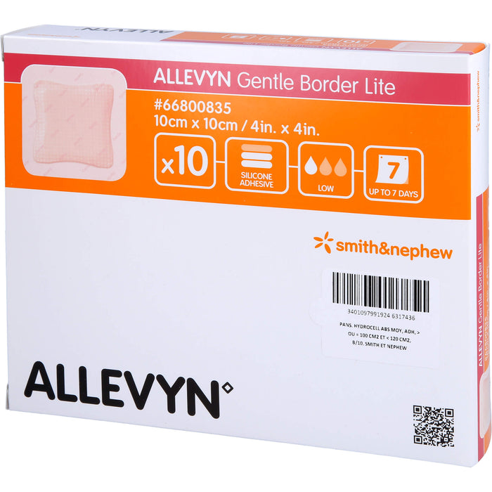 Allevyn Gentle Border Lite 10x10cm, 10 St VER