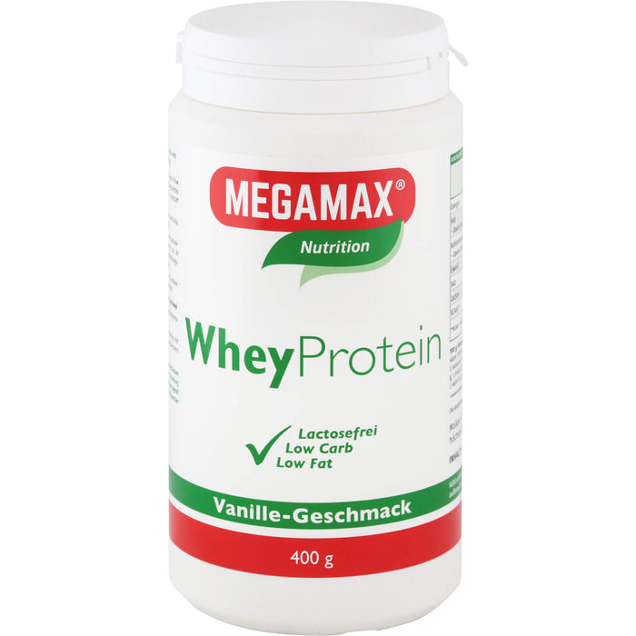 MEGAMAX Basic & Active Whey Protein Molkeneiweiß Pulver Vanille-Geschmack, 400 g Poudre