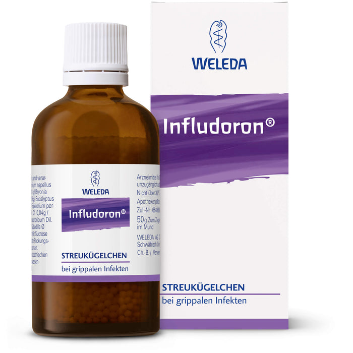 WELEDA Infludoron Streukügelchen bei grippalen Infekten, 50 g Globules