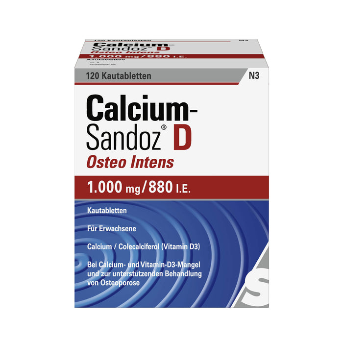 Calcium-Sandoz D Osteo Intens 1000 mg/880 I.E. Kautabletten, 120 pc Tablettes