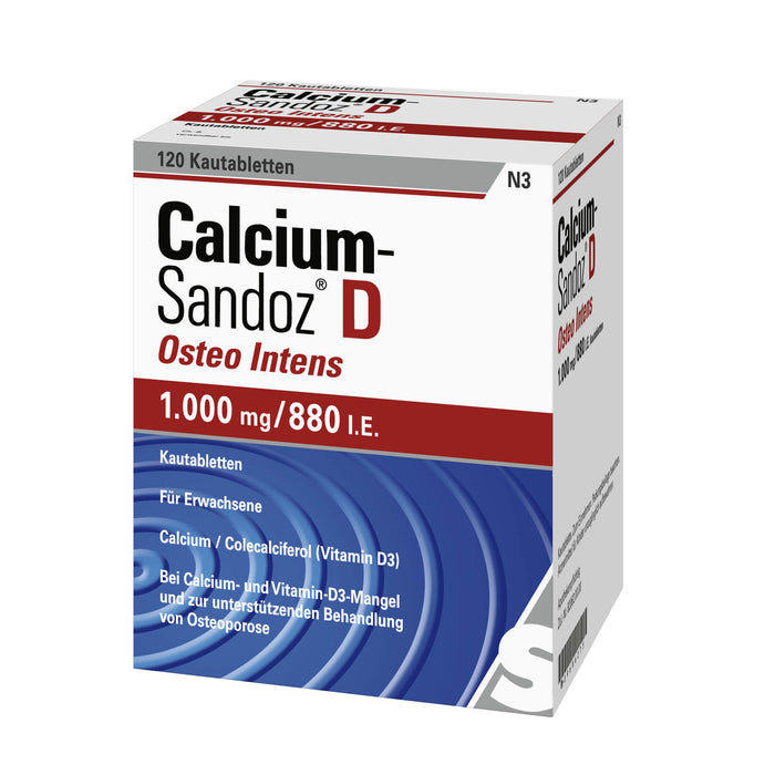 Calcium-Sandoz D Osteo Intens 1000 mg/880 I.E. Kautabletten, 120 pcs. Tablets