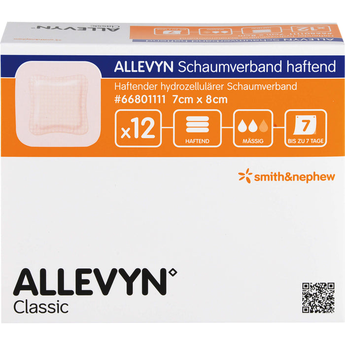 ALLEVYN Schaumverband Haftend 7x8cm, 12 St VER