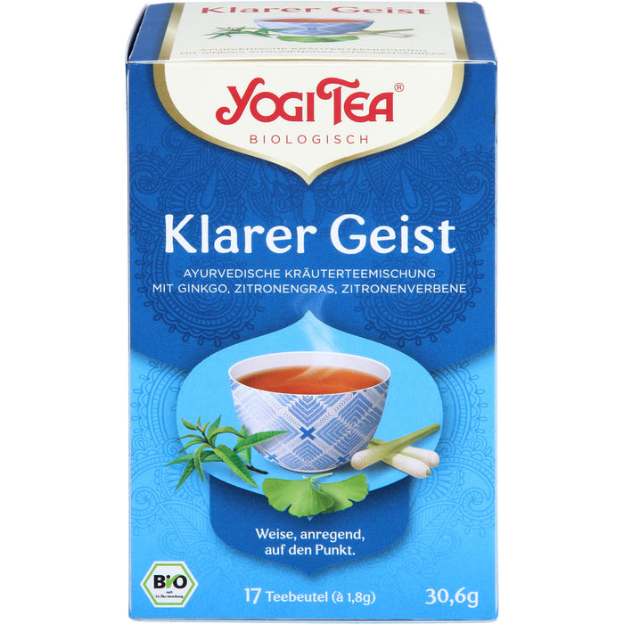 YOGI TEA Klarer Geist ayurvedische Kräuterteemischung, 17 pc Sac filtrant