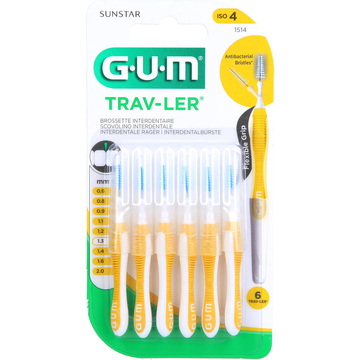 GUM Trav-Ler Interdentalbürste 1,3 mm Gelb, 6 pcs. Interdental brushes