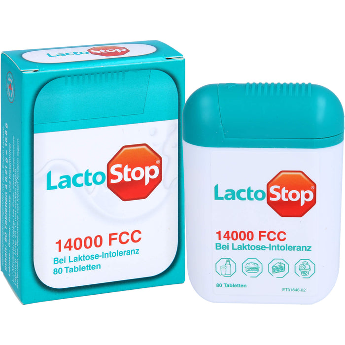 LactoStop 14000 FCC Spender bei Lactose-Intoleranz, 80 pc Tablettes