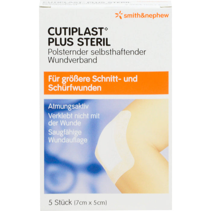 CUTIPLAST Plus steril Wundverband 7 cm x 5 cm, 5 pc Pansements