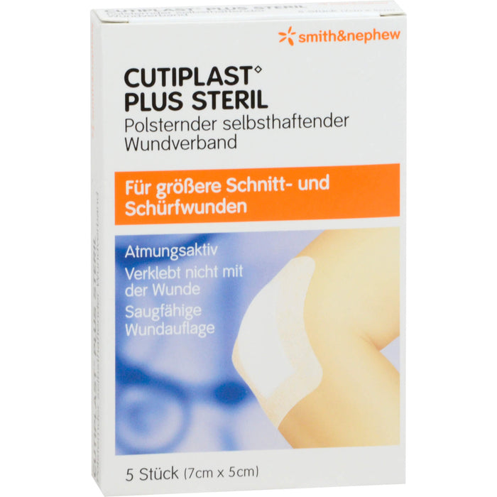 CUTIPLAST Plus steril Wundverband 7 cm x 5 cm, 5 pc Pansements