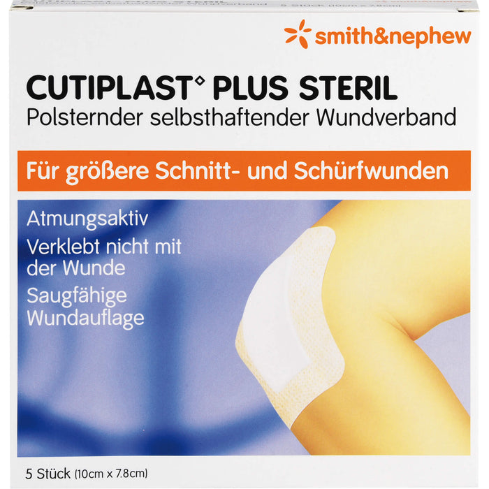 Cutiplast Plus steril Wundverband 10 cm x 7.8 cm, 5 pcs. Wound dressings