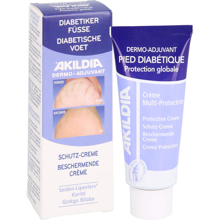 AKILDIA Fuß Schutzcreme für Diabetiker, 75 ml Cream