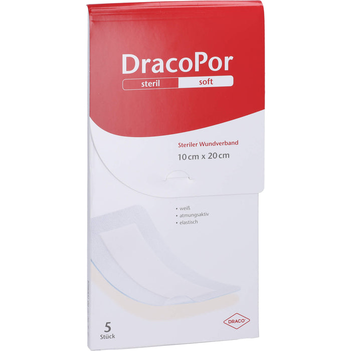 DRACOPOR Wundverband 20 cm x 10 cm steril, 5 pc Pansements