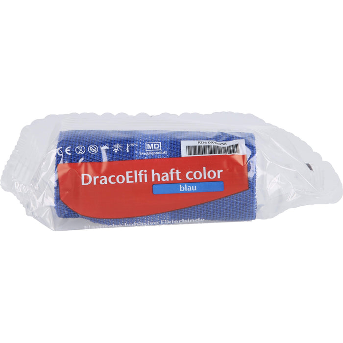 DracoElfi haft color Fixierbinde 10cmx4m blau, 1 St. Binde