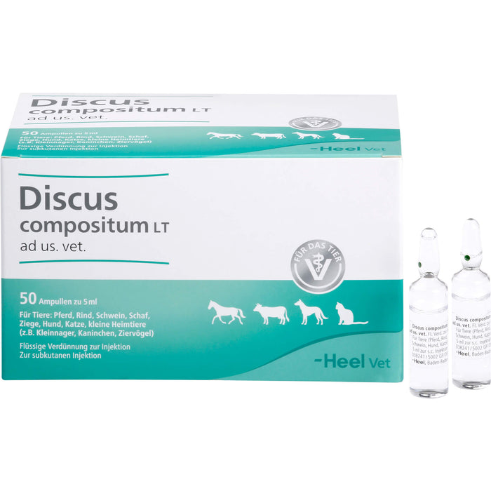 Dicus compositum LT ad us.vet. Lösung für Pferd, Rind, Schwein, Schaf, Ziege, Hund, Katze und kleine Heimtiere, 50 pcs. Ampoules