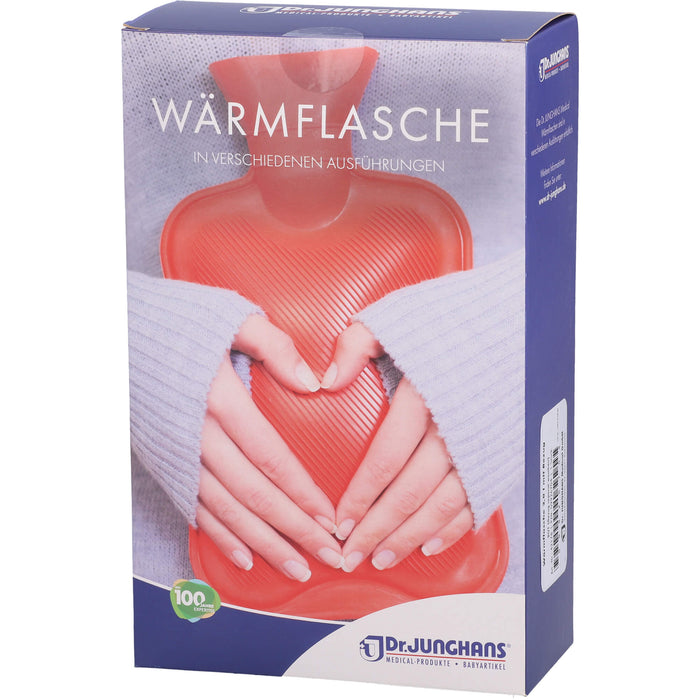 Wärmflasche mit Bezug ROT, 2 l