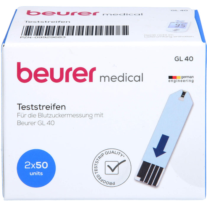 Beurer GL40 Blutzuckerteststreifen, 100 St. Teststreifen