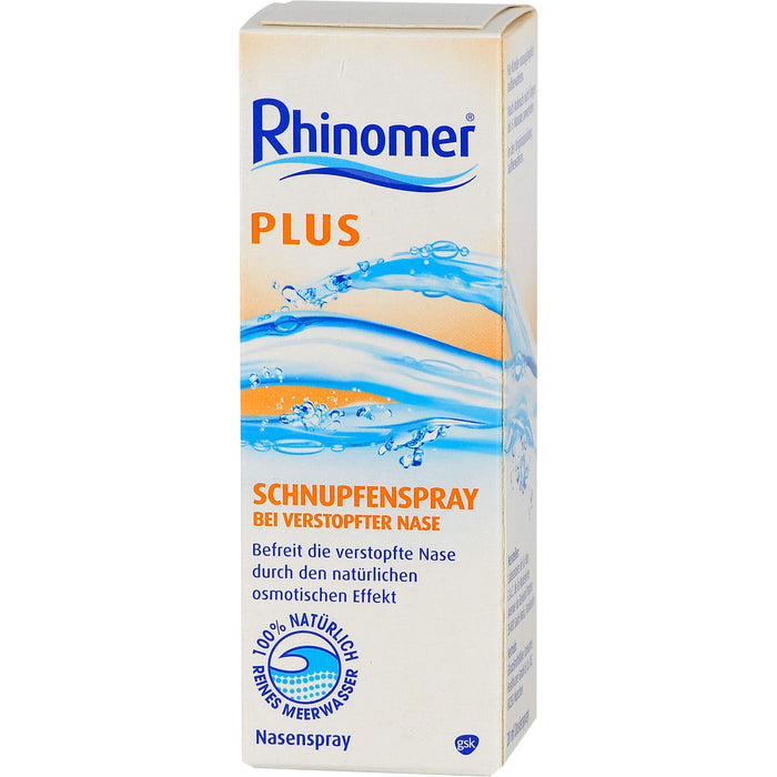 Rhinomer plus Schnupfenspray bei verstopfter Nase, 20 ml Lösung