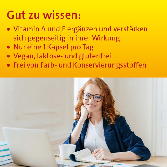 HEVERT Vitamin A + E vegane Kapseln zur Unterstützung der Erhaltung der Sehkraft und zum Schutz der Zellen vor oxidativem Stress, 60 pcs. Capsules