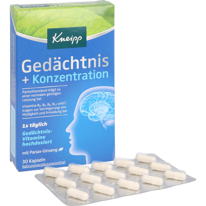 Kneipp Gedächtnis + Konzentration, 30 St. Kapseln