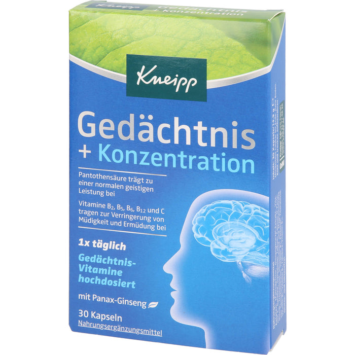 Kneipp Gedächtnis + Konzentration, 30 pc Capsules