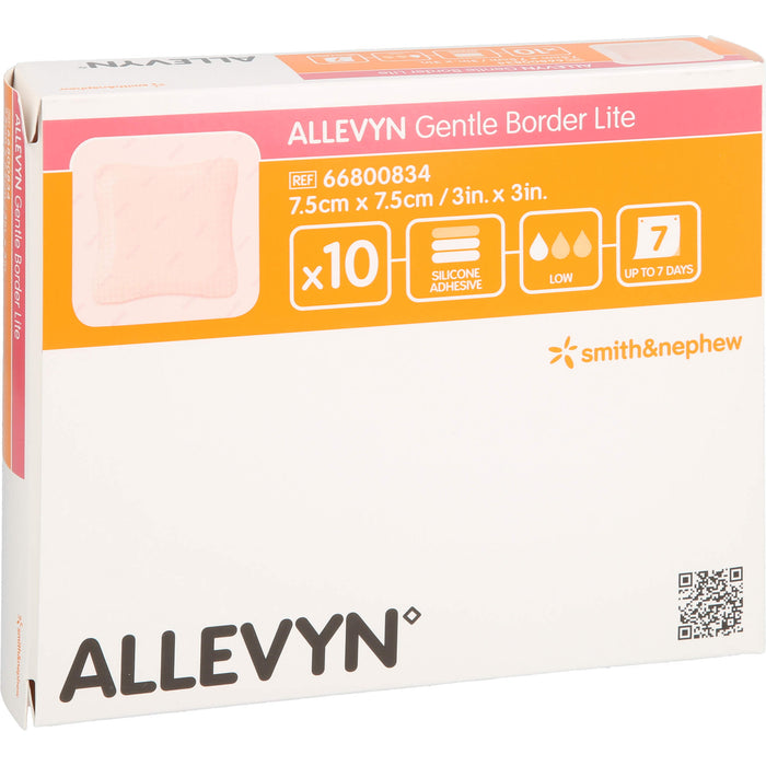 Allevyn Gentle Border Lite 7,5 x 7,5 cm Verband, 10 St VER