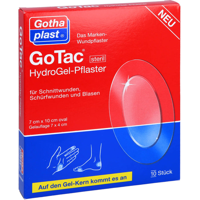 GoTac HydroGel-Pflaster 7 x 10 cm steril, 10 pc Pansement