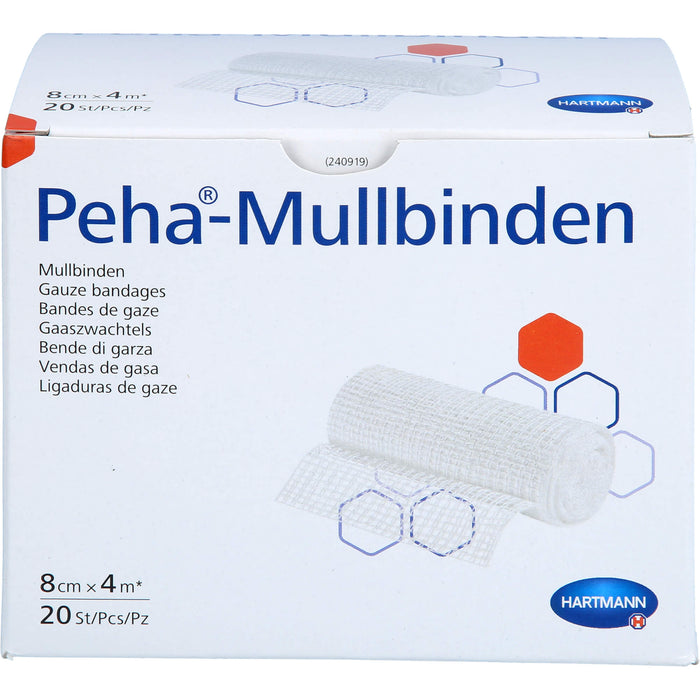 HARTMANN Peha-Mullbinden 8 cm x 4 m, 20 St. Binde