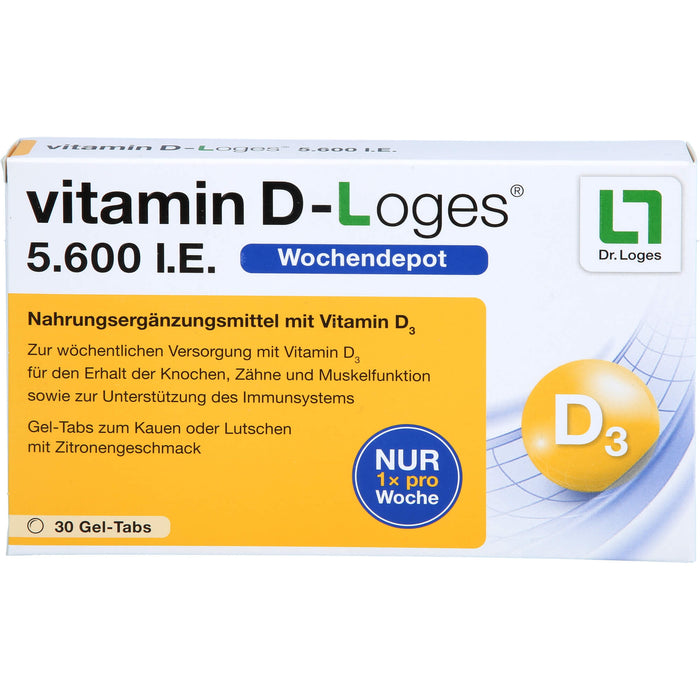 vitamin D-Loges 5.600 I.E. Gel-Tabs, 30 pc Tablettes