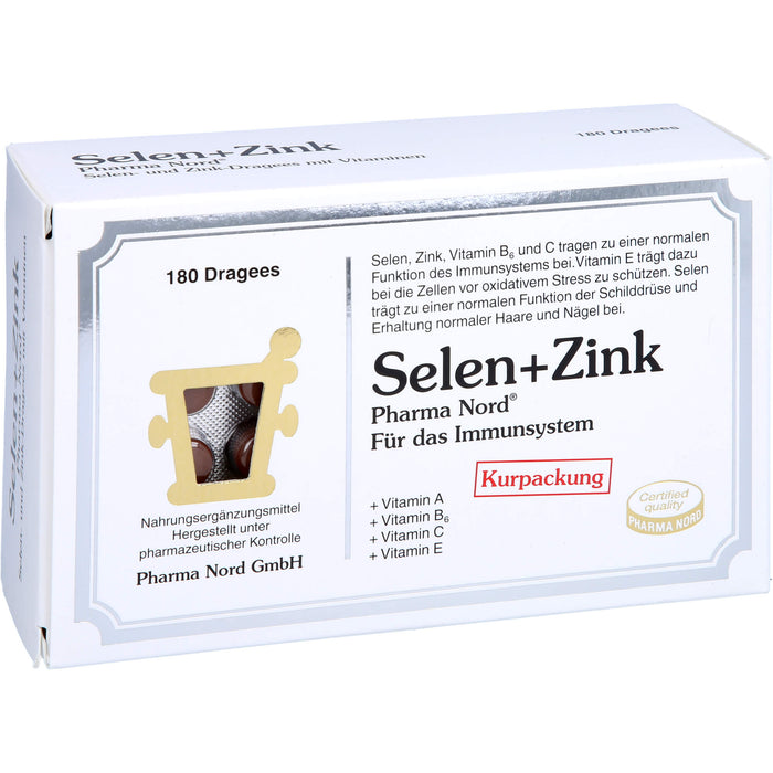 Selen + Zink Pharma Nord Dragees, 180 pc Tablettes