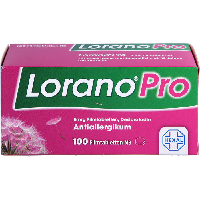 Lorano Pro 5 mg Filmtabletten Antiallergikum, 100 pc Tablettes