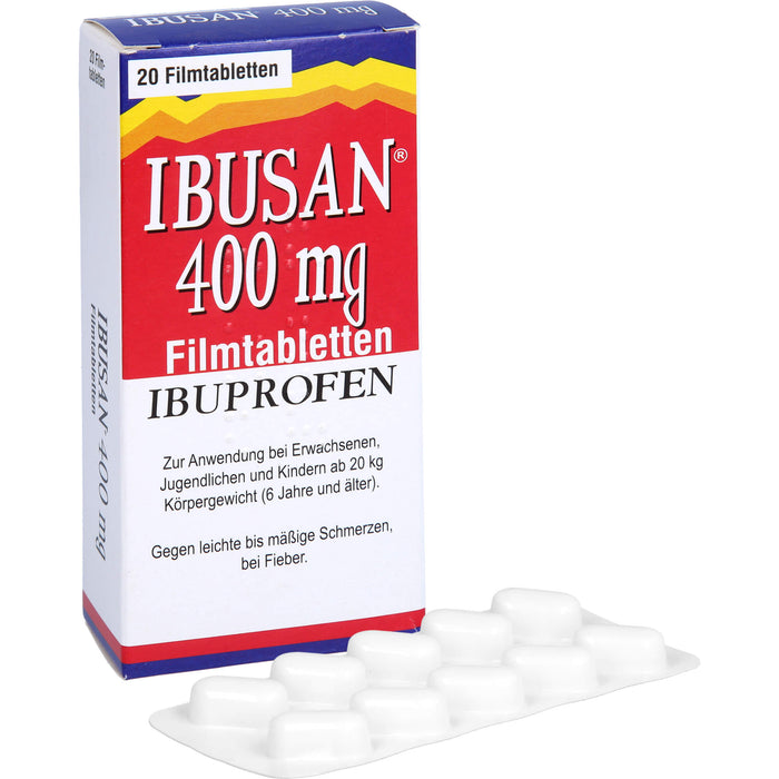 Ibusan 400 mg Filmtabletten bei Schmerzen und Fieber, 20 pc Tablettes