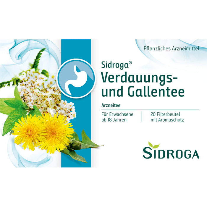 Sidroga Verdauungs- und Gallentee Filterbeutel, 20 pc Sac filtrant