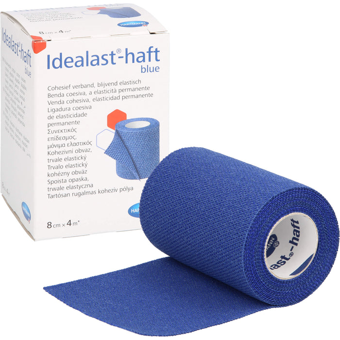 Idealast-haft color Binde 8cmx4m blau, 1 pcs. Bandage