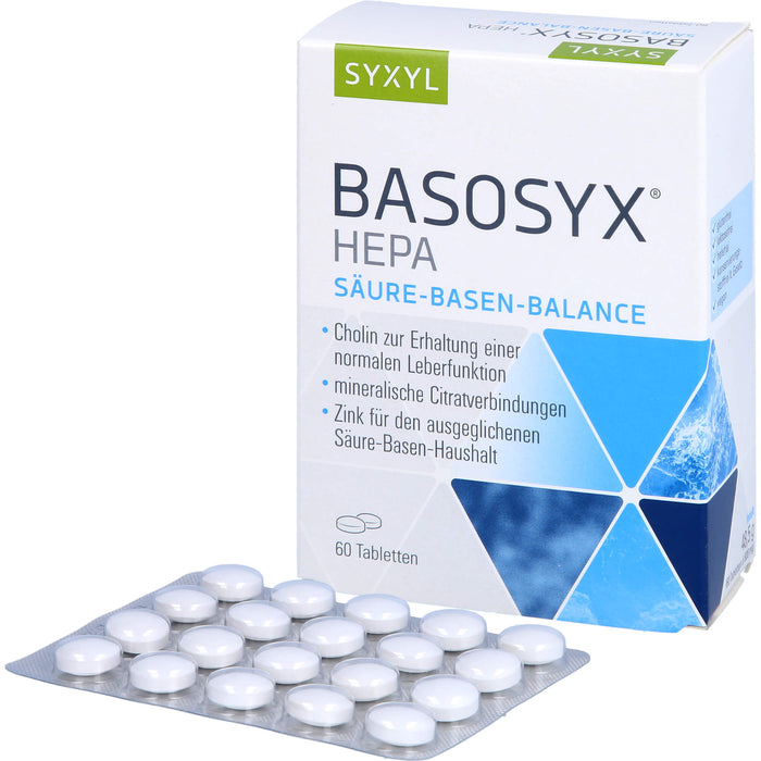 SYXYL BASOSYX Hepa Säure-Basen-Balance Tabletten, 60 pcs. Tablets