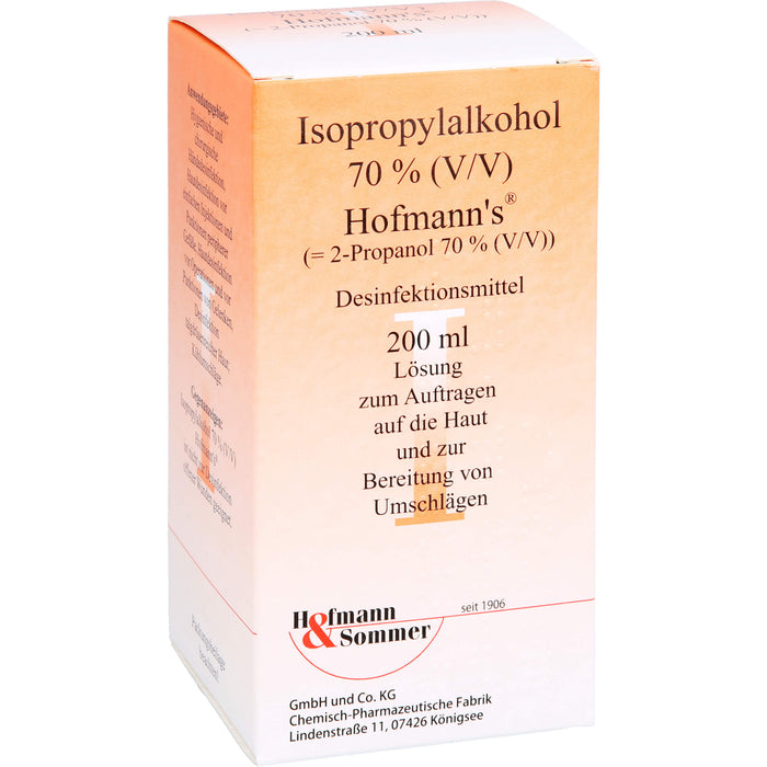 Isopropylalkohol 70% Hofmann's Desinfektionsmittel, 200 ml Lösung