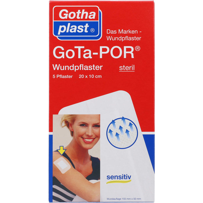 GoTa-POR Wundpflaster steril 20 x 10 cm, 5 St. Pflaster