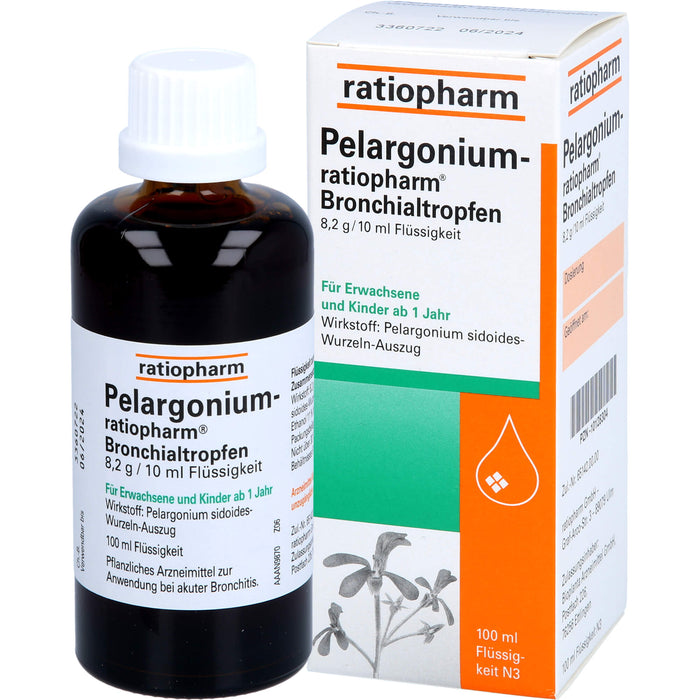 Pelargonium-ratiopharm Bronchialtropfen, 100 ml Solution