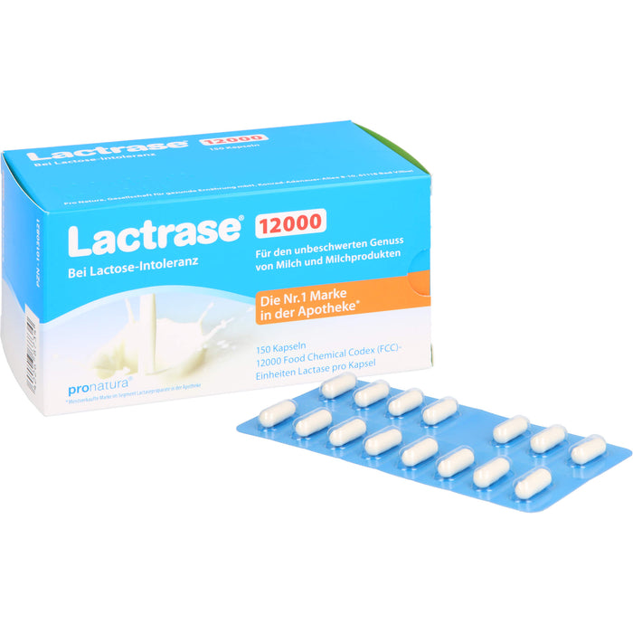 Lactrase 12000 bei Lactose-Intoleranz Kapseln, 150 pcs. Capsules