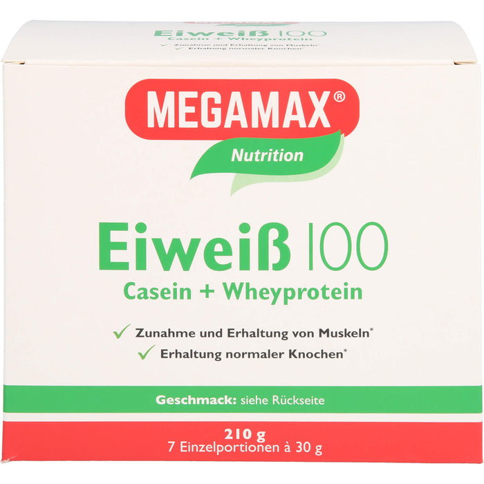 MEGAMAX Basic & Active Eiweiß 100 Pulver Bananen-Geschmack, 210 g Pulver