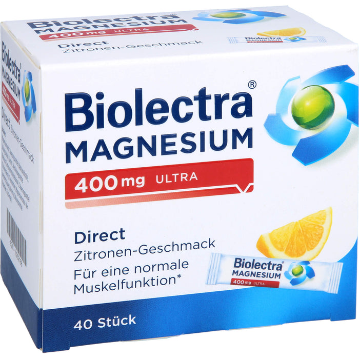 Biolectra Magnesium 400 mg ultra direct Zitronengeschmack, 40 pcs. Sachets