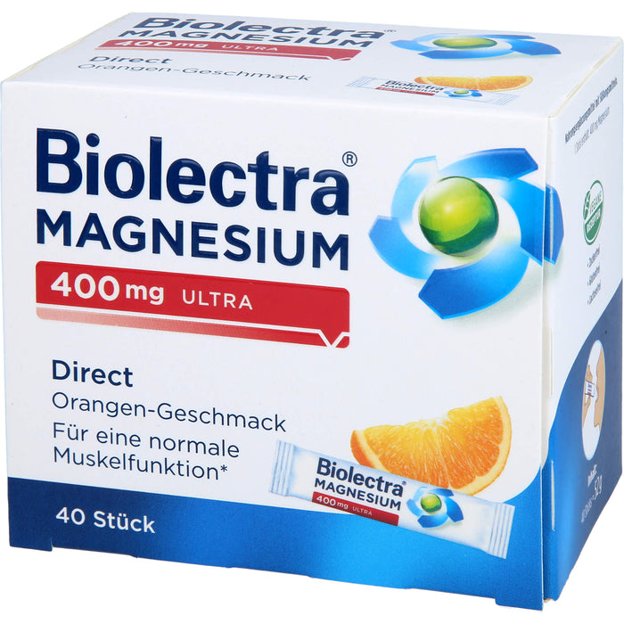 Biolectra Magnesium 400 mg ultra Direct Granulat Orangengeschmack, 40 pc Sachets