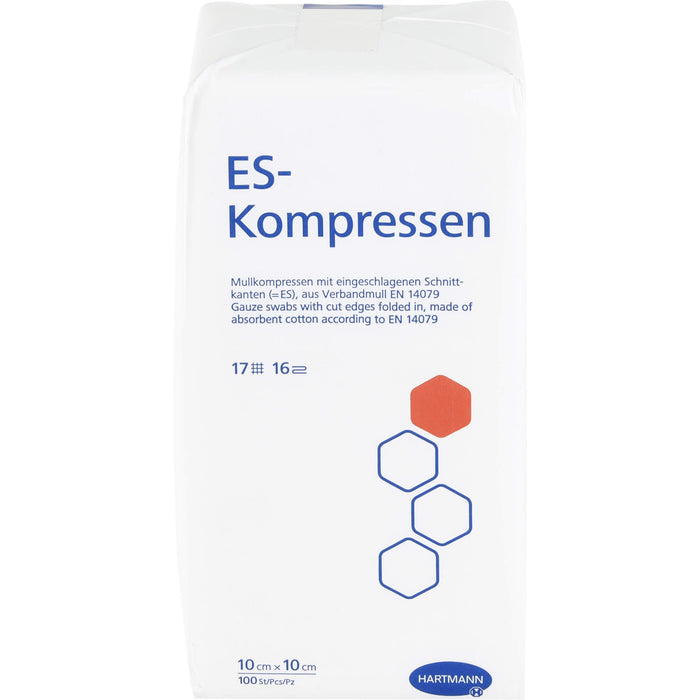 ES-KOMPRESSEN unsteril 10x10 cm 16fach, 100 St KOM