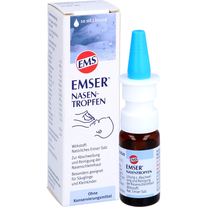 EMSER Nasentropfen zur Abschwellung und Reinigung der Nasenschleimhaut, 10 ml Lösung