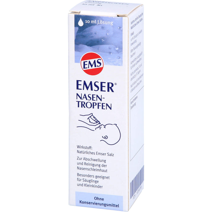 EMSER Nasentropfen zur Abschwellung und Reinigung der Nasenschleimhaut, 10 ml Lösung